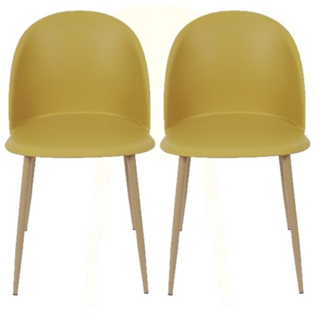Lot 2 Chaises Scandinave Bergen Couleur jaune <span itemprop=