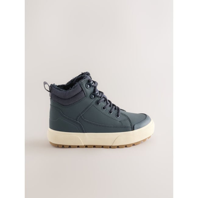 Bottines montantes à doublure chaude bleu marine <span itemprop=