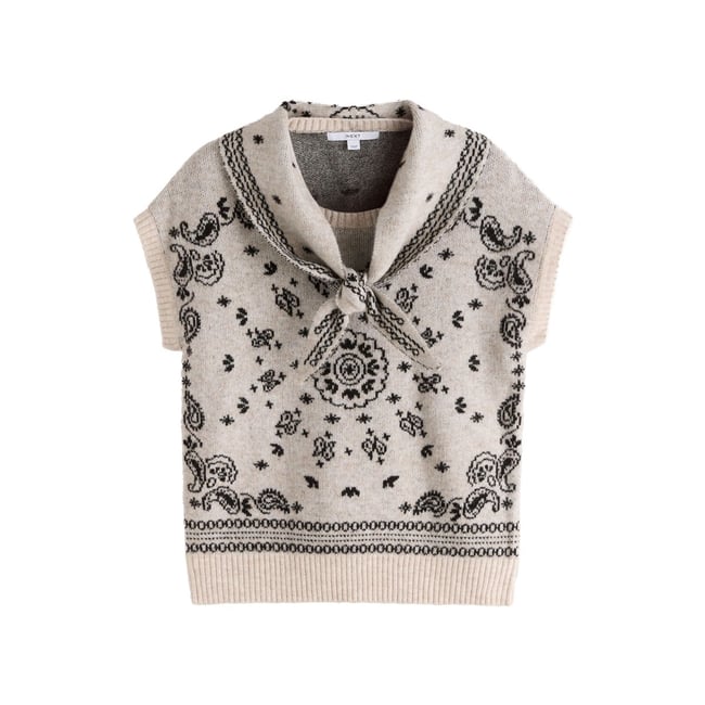 Débardeur avec lien au col imprimé bandana monochrome <span itemprop=
