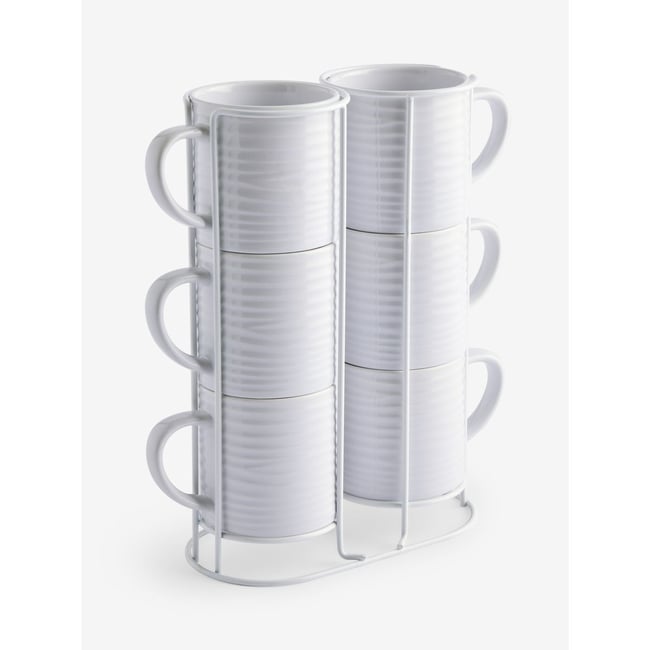 Mug empilable malvern, lot de 6 Couleur blanc <span itemprop=