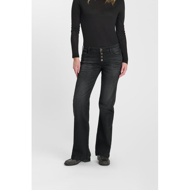 Jeans flare , longueur 34 black / black <span itemprop=