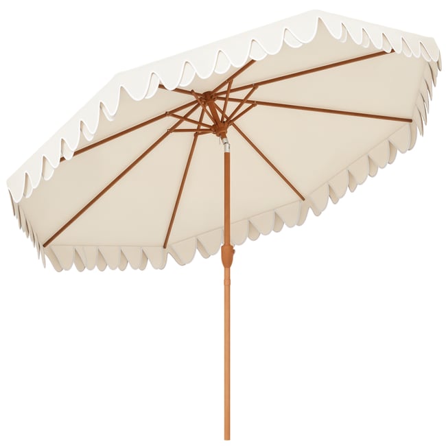 Parasol de terrasse Polyester Crème crème <span itemprop=