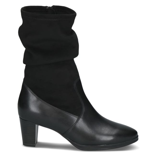 Bottine talon bloc noir zèbre <span itemprop=