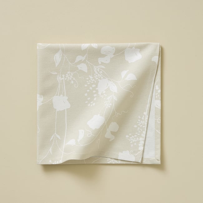 Serviette de table BELLES PLANTES ecru <span itemprop=