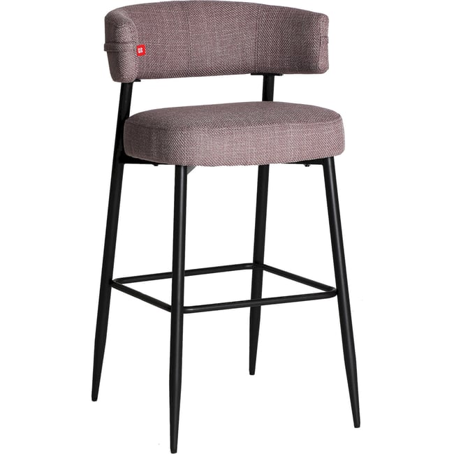 Tabouret de bar contemporain S.MERANO Couleur mûre chiné et noir <span itemprop=