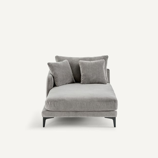 Méridienne en velours stone, MODERNISTE, design Emmanuel Gallina - AM.PM