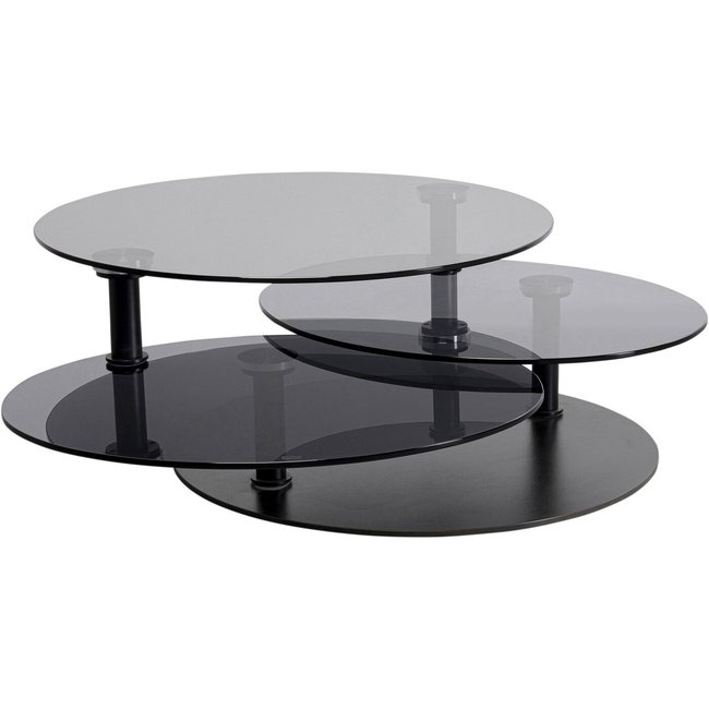 Table basse pivotante en verre et acier, TWIST - KARE DESIGN