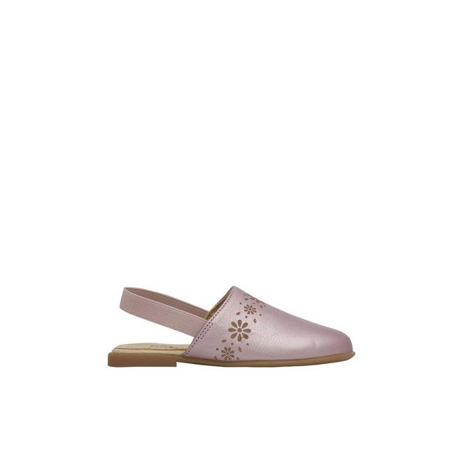 Sabot en cuir laminé CALLAIS rose poudré <span itemprop=