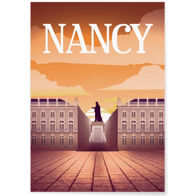 Affiche ville Nancy Couleur blanc <span itemprop=