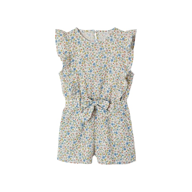 Combishort gaze de coton à volants écru <span itemprop=