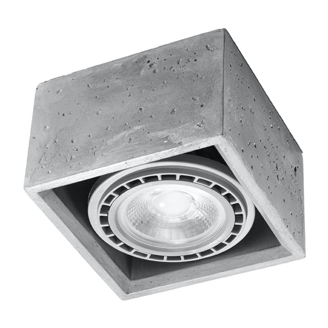 Plafonnier Béton Gris GU10/ES111 1 Quatro Couleur gris <span itemprop=
