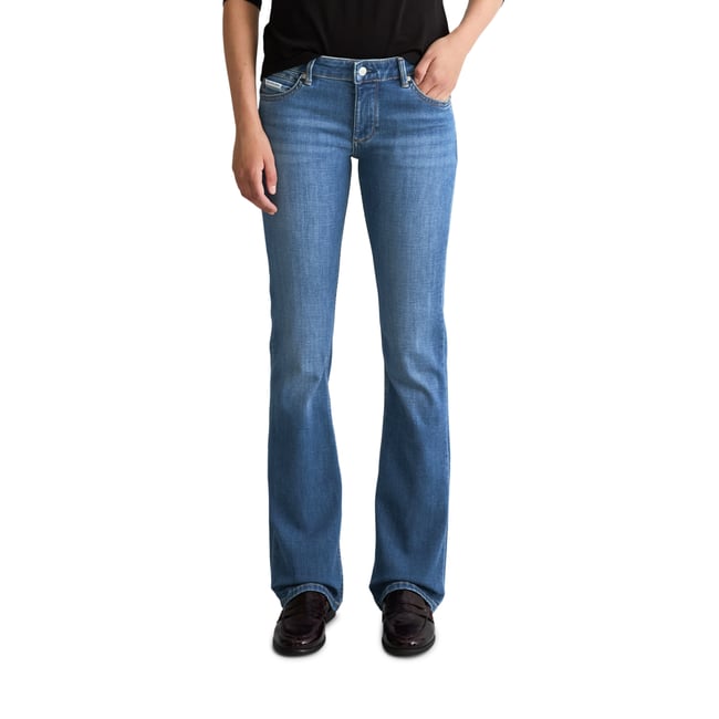 Jeans modèle Nella bootcut en coton bio stretch bleu <span itemprop=