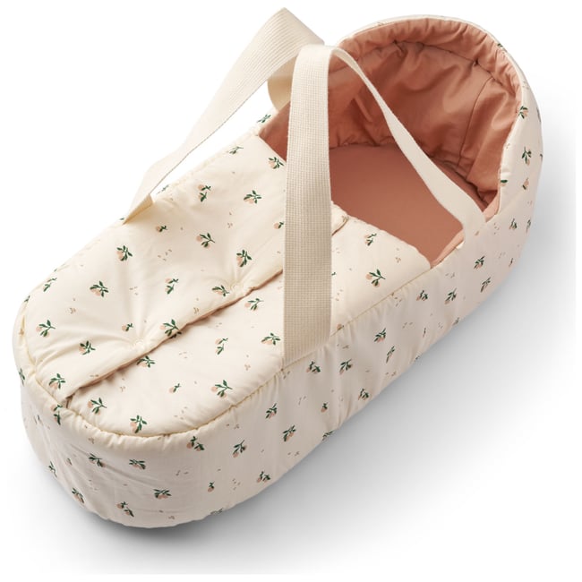 Couffin pour poupée Melisse ecru, rose, vert <span itemprop=