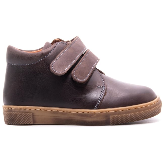Boni Stanislas - chaussure enfant garcon à scratch marron <span itemprop=