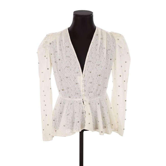 Blouse en coton - Très Bon État blanc <span itemprop=