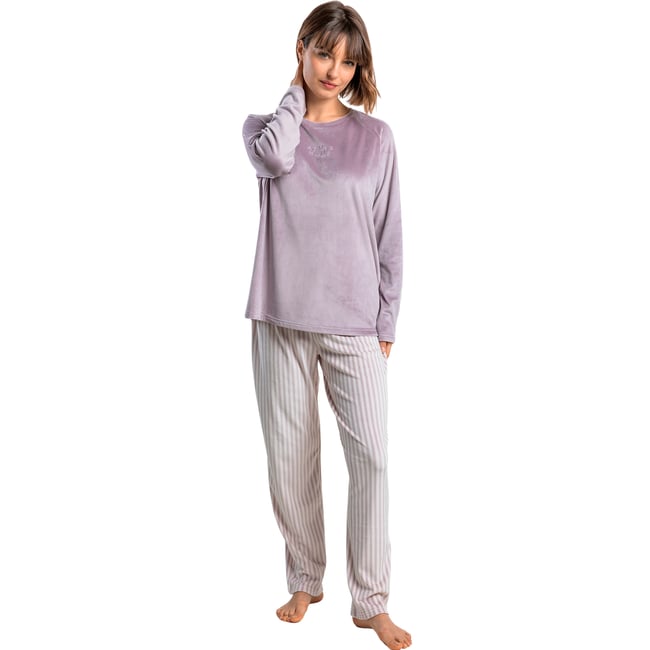 Pyjama velours pantalon top manches longues Stripes - ADMAS
