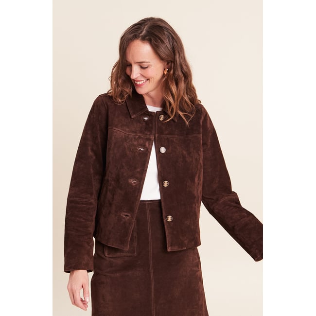 Veste doublée marron foncé <span itemprop=