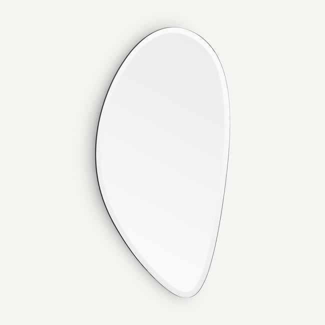 Miroir forme organique H120 cm, Cinta  Couleur argent <span itemprop=