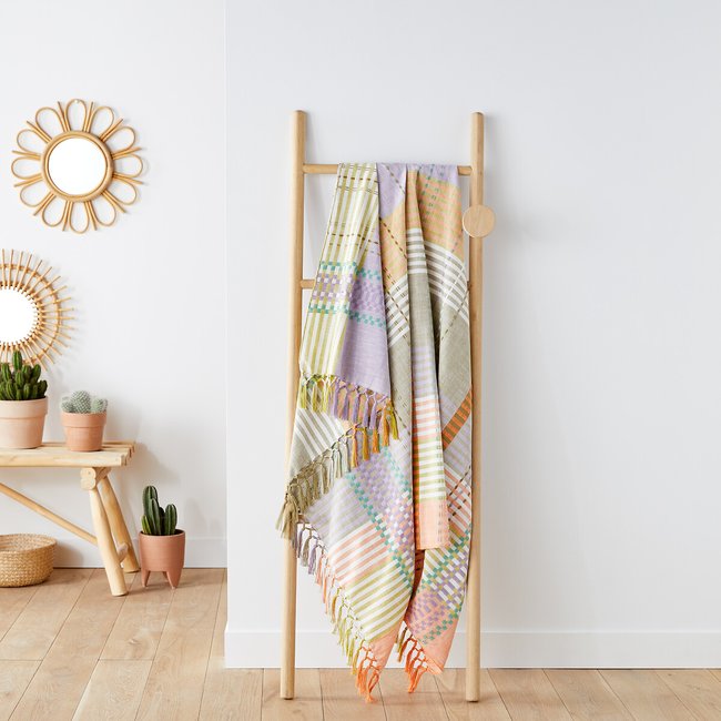Plaid frangé en coton, Bari multicolore LA REDOUTE INTERIEURS
