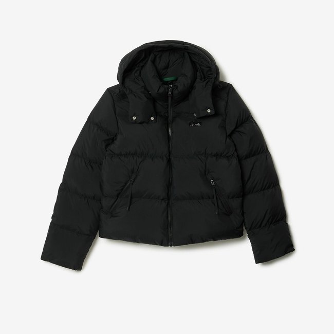 Doudoune courte à capuche noir <span itemprop=