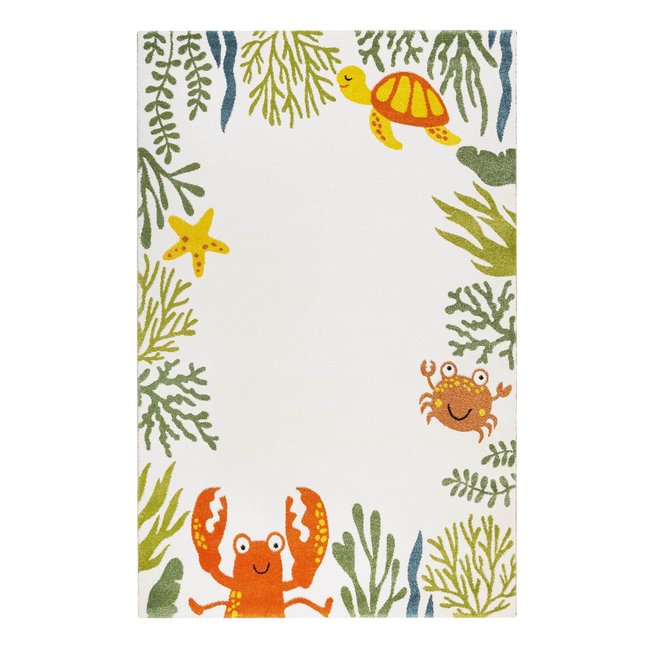 Tapis enfant animaux marins , WATERWORLD Couleur beige <span itemprop=