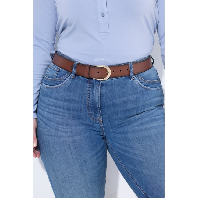 Ceinture en cuir, modèle classique marron noisette <span itemprop=
