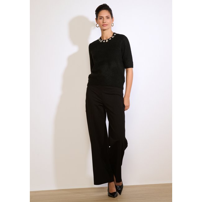Pantalon large fluide noir <span itemprop=