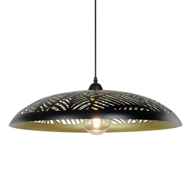 Suspension en métal perforé, AKABI Couleur noir et doré <span itemprop=