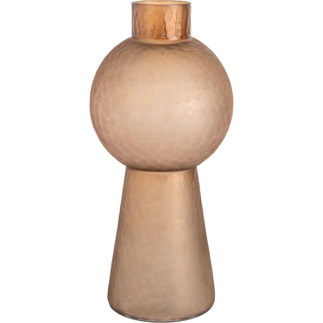 Vase en verre soufflé à relief Couleur marron ambré <span itemprop=