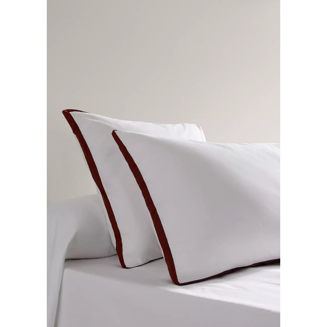Taie d'oreiller de Noël 100 % coton 50x75 cm Couleur blanc <span itemprop=