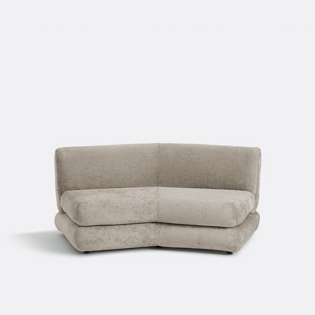 Banquette modulable 2 places velours épais, HOOVER Couleur taupe <span itemprop=