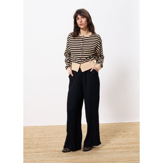 Cardigan  en laine NOUMEA rose pale <span itemprop=