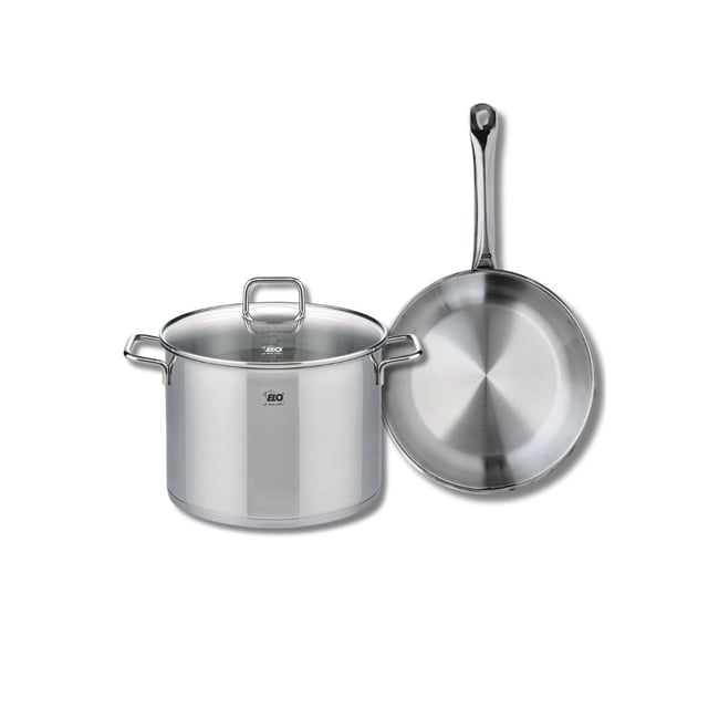 Batterie de cuisine 1 poêle 28cm + 1 faitout 26cm PROFI CITRIN inox <span itemprop=