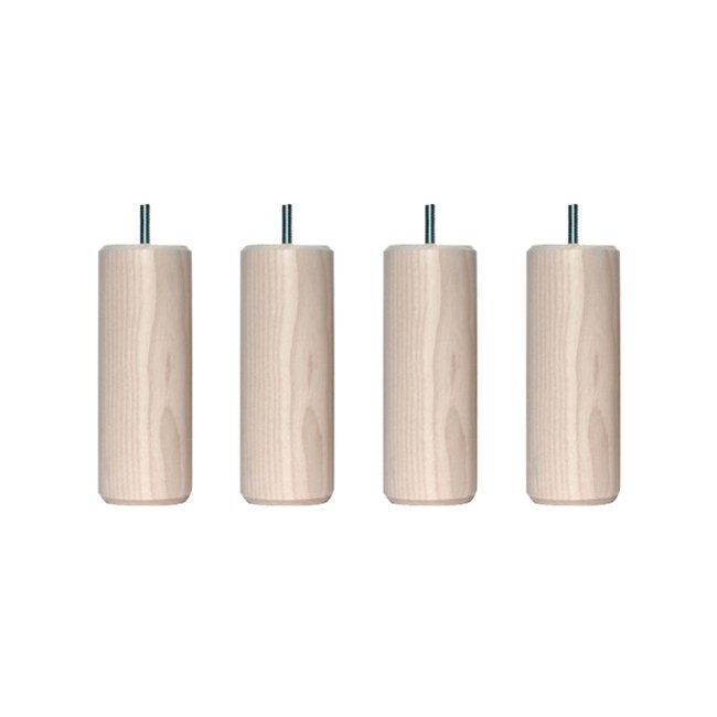 Pied cylindrique bois veinage (lot de 4) Couleur bois naturel <span itemprop=