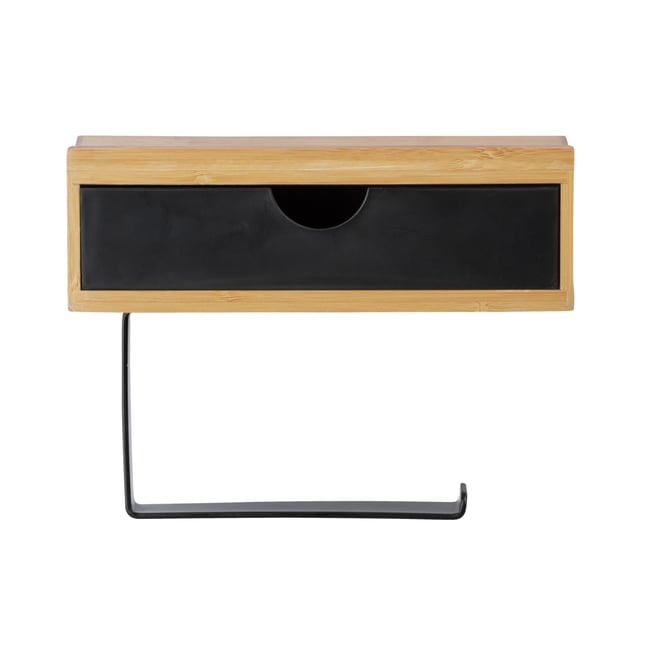 Range Papier Toilette Bois Bambou WENKO Bambusa - Stockage 3 Rouleaux, 15x35,5x14 Cm