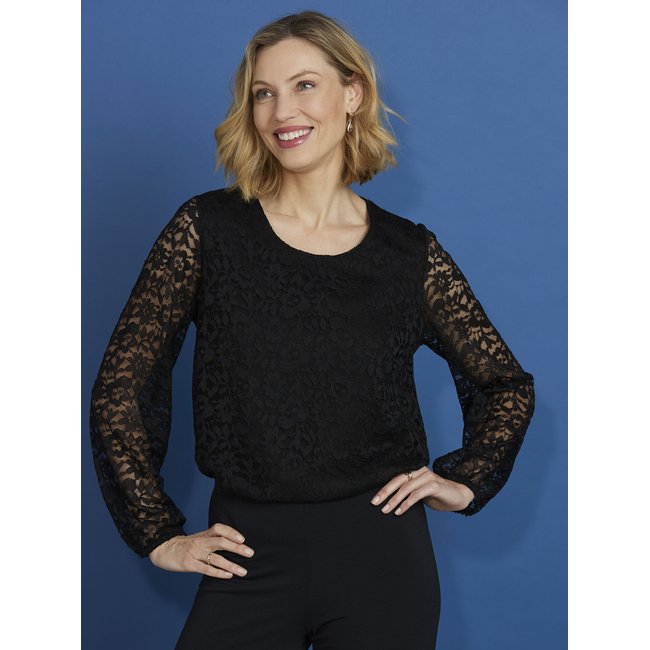 Tee-shirt devant et manches en dentelle - DAXON