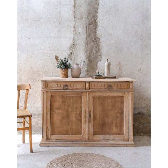 Buffet ancien en sapin Gilbert N°1874 - Bon état Couleur bois clair <span itemprop=