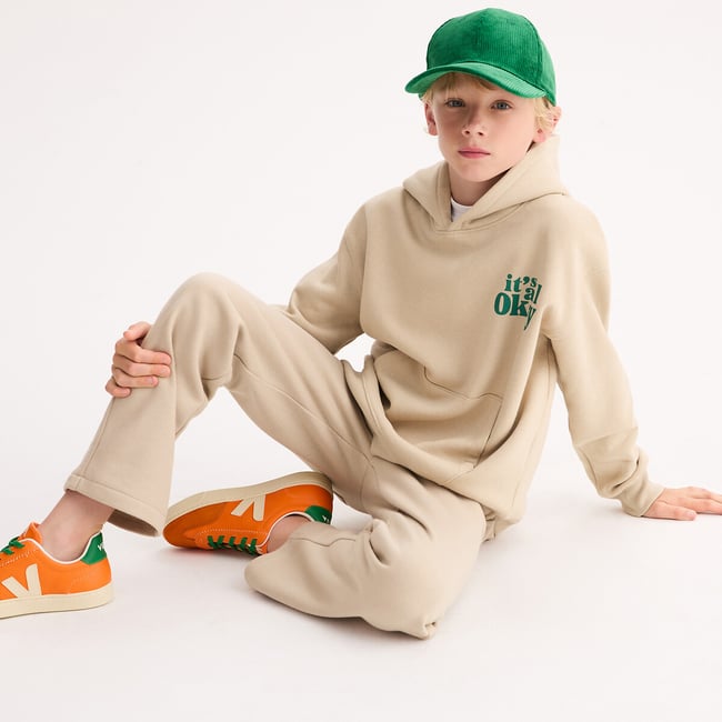 Pantalon de jogging en molleton beige <span itemprop=