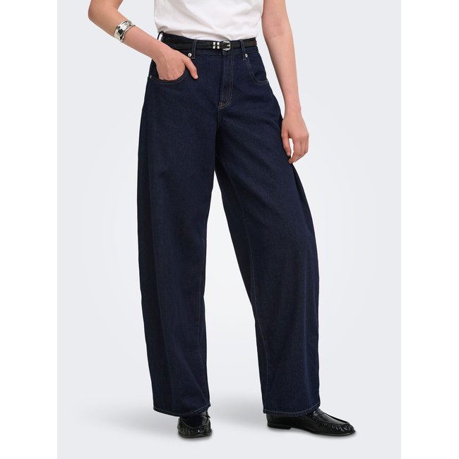 Jean À Jambe Large dark blue denim <span itemprop=