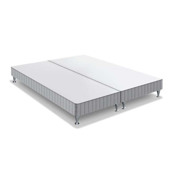 Sommier tapissier à lattes Airsom avec 4 pieds, 2x80x200 Couleur gris clair <span itemprop=