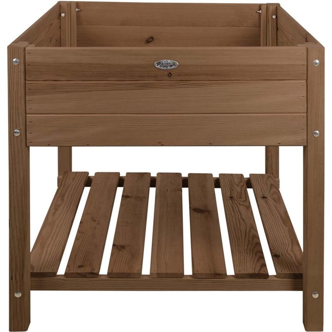 Carré potager en pin teinté sur pieds Largeur 78 cm brown <span itemprop=