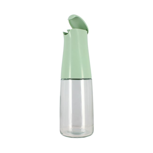 Bouteille d'huile en verre 50cl transparent-vert <span itemprop=