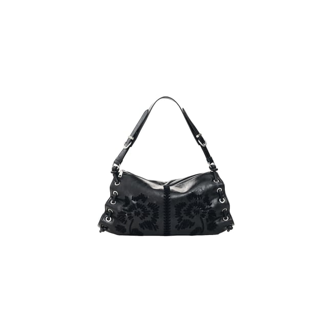Sac brodé moyen noir <span itemprop=