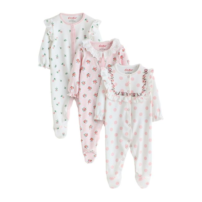 Dors-bien bébé cath kidston, lot de 3 rose/blanc <span itemprop=