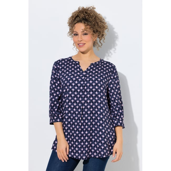 Tunique motif cœurs marine <span itemprop=