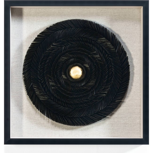 Tableau mural en bois Couleur noir et doré <span itemprop=