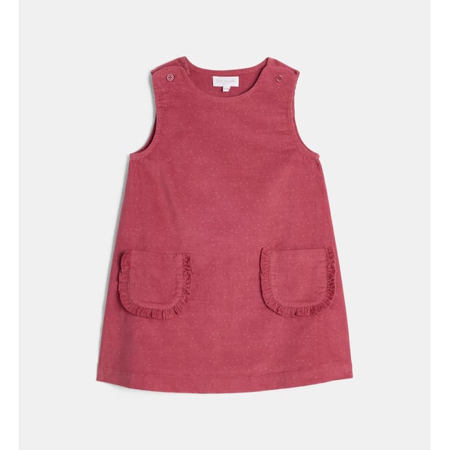 Robe trapèze vicky en velours de coton bio doré rosé <span itemprop=