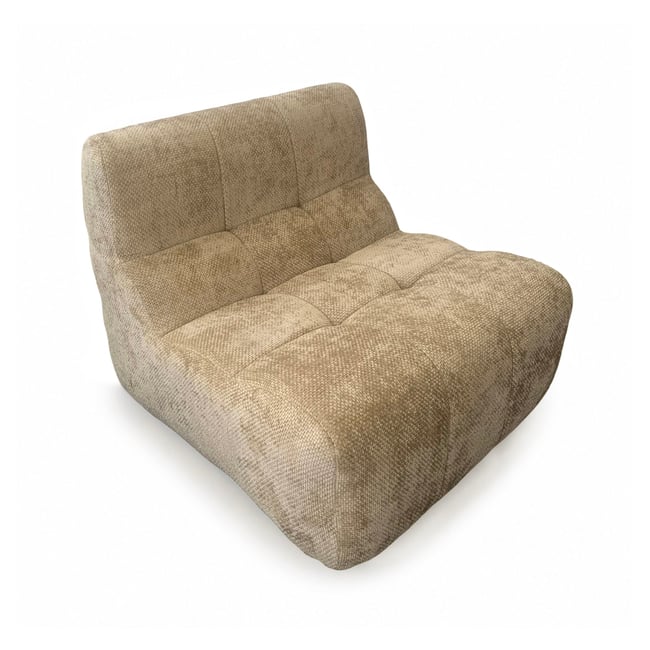 Fauteuil compressé lounge en tissu chenille, VOLTA Couleur taupe <span itemprop=