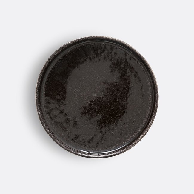 Lot de 6 assiettes à pain émail réactif, Boldi Couleur noir réglisse <span itemprop=