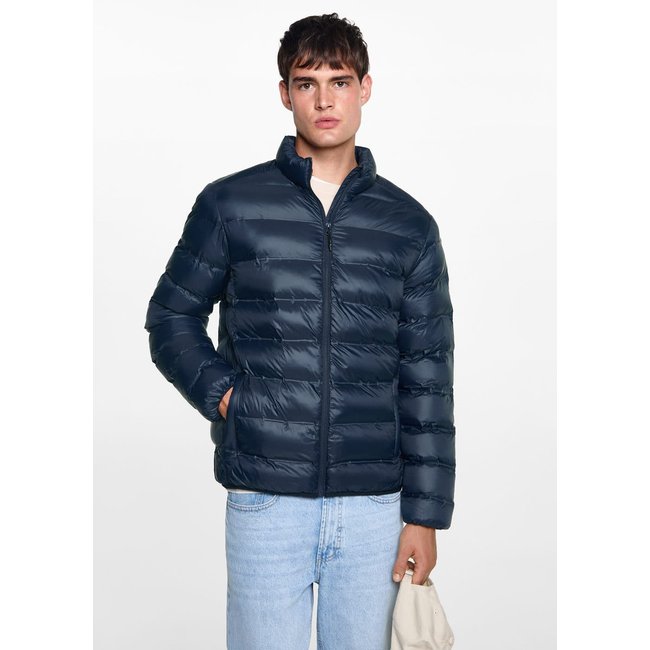 Anorak matelassé fermeture Éclair bleu marine foncé <span itemprop=